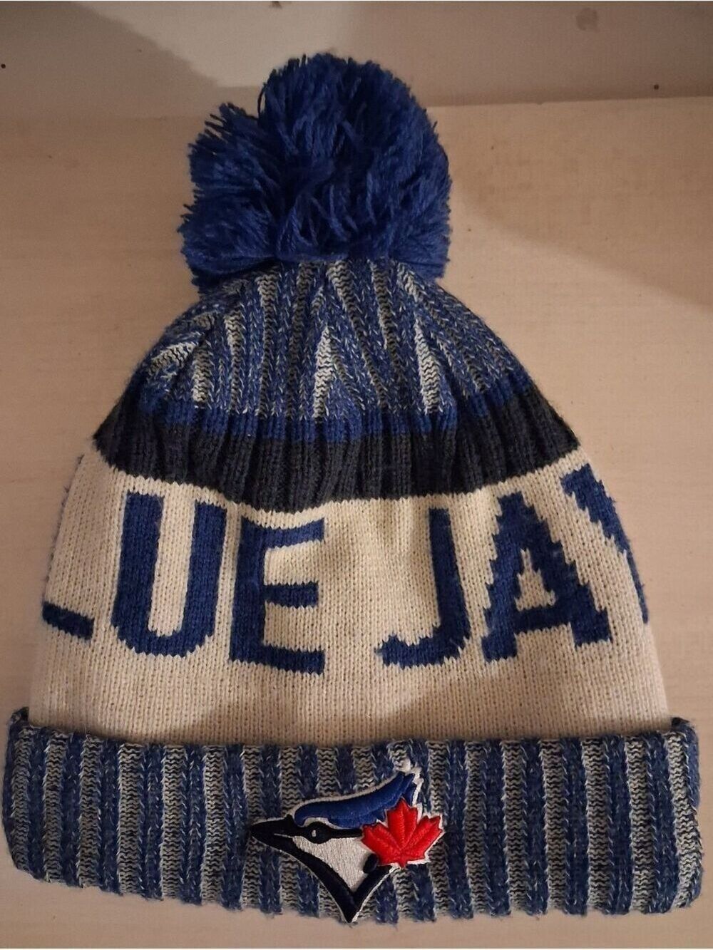 TORONTO BLUE JAYS MLB NEW ERA BLUE & WHITE KNIT BEANIE